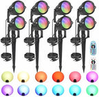 Halloween Christmas Spotlight Outdoor: 10W RGBW LED Landscape Lights Spot Lights Outdoor for Yard Garden Decor Spotlight, Landscape Lighting with 16 Color Changing and Remote IP68 Waterproof (8) by Agdjasa