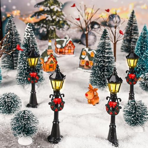 16 PCS Christmas Figurine Village Accessories, Mini Street Light Models - Image 3