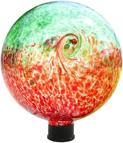 VCUTEKA Gazing Ball, Glass Gazing Balls Garden Globe Outdoor Decor 10" Red by VCUTEKA