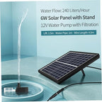 Solar Water Pump 12v With Solar Panel, Efficient Powered Water Pump For Pond Circulation, Filtration, And Aeration, Submersible Fountain Kit For Garden, Bird Bath, Feature - Image 3