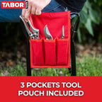 TABOR TOOLS TR2A Garden Kneeler and Seat Bench with Tool Bag Pouch and Foam Pad Cushion, Workseat with Kneeling Bench Option, Light Weight Foldable Stool, Portable Outdoor Kneeler for Gardening. - Image 5