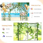 VINGLI Garden Arbor, Arch Archway for Wedding Ceremony Party, Steel Garden Trellis for Plant Climbing, Christmas Garden Decorations Pergola for Garden, Backyard, Lawn (75.5x22.8x94.5) (Olive Green) - Image 4
