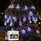 Boho Fairy String Lights Outdoor Backyard Solar String Lights LED for Garden Patio Porch Decor USB Waterproof Shatterproof Bulbs 8 Modes Edison Night Lamp Party Gift(33ft 24Lights,Colorful Normal) by Hvcemi
