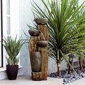 Alpine Corporation TZL304 40" Indoor/Outdoor Floor Tiered Bowls Fountain with LED Lights – Rustic Bowls Garden Fountain for Patio, Yard & Garden Décor, Brown by Unknown