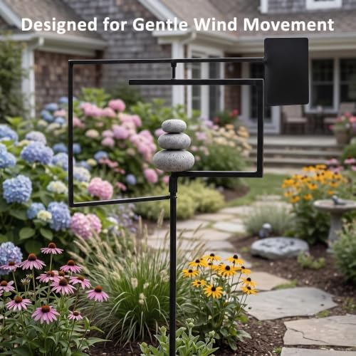 Decoroca Zen Metal Wind Spinner - Modern Kinetic Yard Sculpture Decor - Image 5