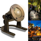 Underwater Light 172 - Solid Brass Underwater Pond Lights LED Submersible Waterfall Pool Pond Fountain Lighting Long Lasting IP 68 Waterproof Lighting with Connectors (No Bulb) by MIKSolutions
