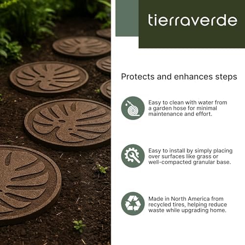 Tierra Verde 4 Pack 18" x 18" Tropical Leaf Decorative Stepping Stones - Image 2