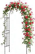 Miory Garden Arch Trellis for Climbing Plants, 1.3x7.9ft Steel with UV-Resistant PE Coating Arbor Outdoor, Vertical Support for Vines Flowers Vegetable, Wedding Archway (Black) by Miory