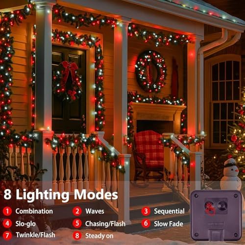 Solar Christmas Lights Outdoor, 6 Pack Solar String Lights Red and White - Image 3