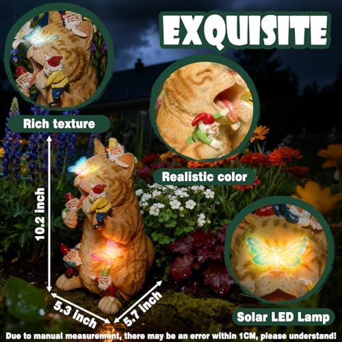 Funny Garden Gnomes Decorations for Yard Statue with Solar Lights - Image 6