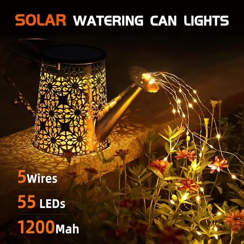 Otdair Solar Watering Can with Lights, Outdoor Garden Decor Waterproof Solar Garden Lights for Outdoor Pathway Yard Lawn Patio Party Decorations Gifts for Mom Grandma Birthday - Image 2