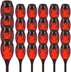 Solar Flashlight Light with Flickering Flame, Multi-Piece Outdoor Solar Lights, Outdoor Waterproof Solar Garden Lights for Decorative Paths, Patio and Deck Outdoor Lighting（Red (24) by Unknown