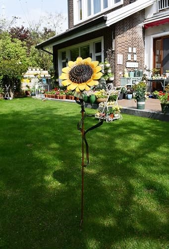 Sunflower Garden Stakes Decor Outdoor Spring Metal Flower Yard Stakes Sign - Image 6