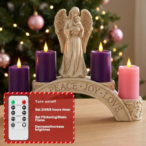 Retisee Flameless LED Candles Real Wax, 4 Pcs, Purple,Pink, 3 x 4 in - Image 4