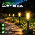 Solar Lights Outdoor, 12 Pack Waterproof IP65 Auto On/Off Solar Pathway Lights 3000K for Garden, Landscape, Path, Yard, Patio, Driveway,Walkway Decor, Landscape Lighting - Image 4