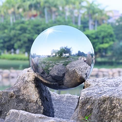 Stainless Steel Gazing Mirror Ball 12 Inch Silver Garden Sphere Garden Ornaments for Home Housewarming Decorating Gift - Image 2
