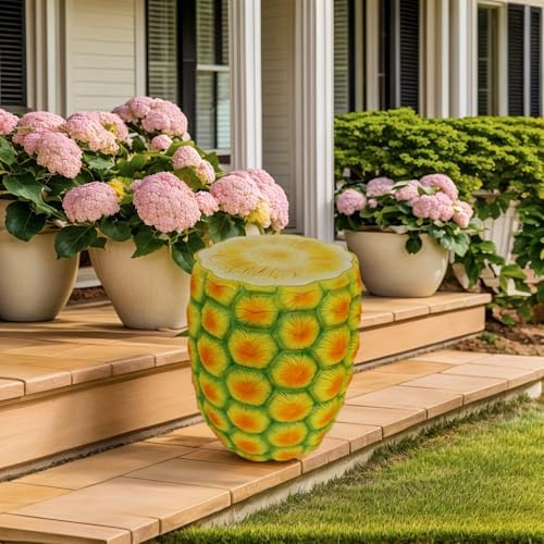 13.4" Pineapple Stool Garden Statue Concrete French Country Decor - Image 5