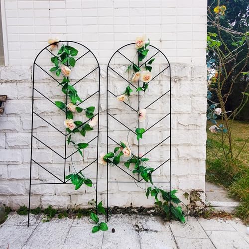 2 Pack Black Metal Garden Trellis 45"H x 15.9"W for Climbing Plants - Image 6