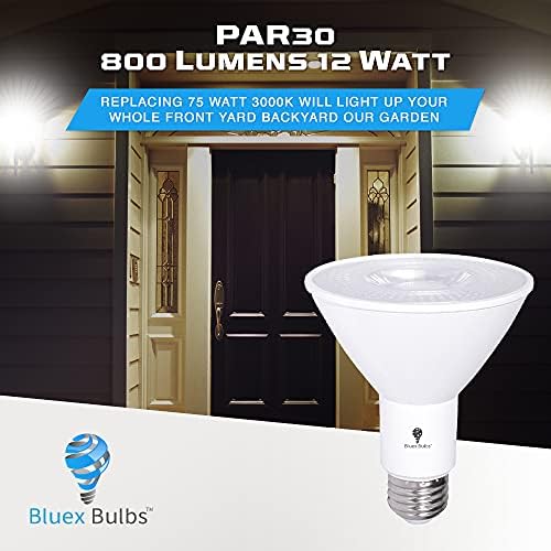 10 Pack PAR30 Outdoor LED Flood Light Bulb 12W 100 Watt Equivalent 900 Lumens Dimmable Waterproof E26 3000K Warm White LED Flood Light Bulbs for Security Led Spotlight Bulb Led Recessed Light Bulbs - Image 3