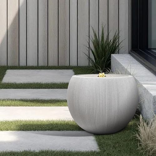 Modern Resin Water Fountain Natural Stone Look, LED Light, Indoor Outdoor Backyard Balcony Patio Garden Deck Decor, Relaxing Zen Spa Water Sound (Large - 21") - Image 6