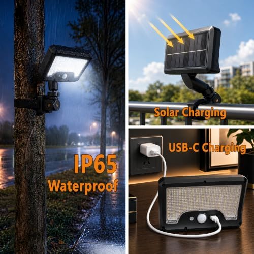Strap-On Solar Lights Outdoor, Quick-Release Zip Tie Mount Motion Sensor Security Light, 3-Way Mounting Holes, 360° Adjustable LED Solar Fence Lights for Tree, Pole, Balcony Railing, T-Post & Camping - Image 6