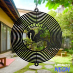 Personalized Wind Spinner Sublimation Hummingbird Custom Name Flowers Metal Art Laser Cut Design 3D Decor for Garden Yard Outdoor Indoor Lawn Patio Porch Birds Lover Presents (Squirrel) - Image 6