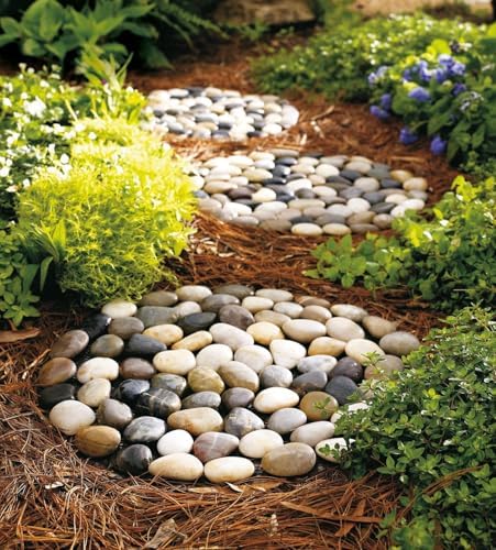 Wind & Weather Exclusive River Rock Stepping Stones, Perfect for Garden Paths & Walkways, Natural Outdoor Decorative Stones, Durable Set of 3 - Image 3