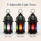 Vintage Rechargeable Decorative Lamp with Colored Glass, Dimmable - Image 6