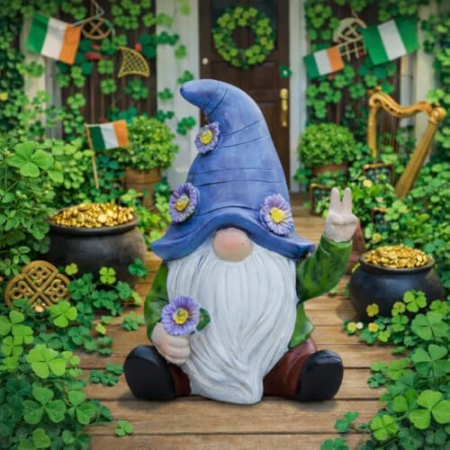 Blue Peace Yard Gnomes - Solar Statue, 11 Inch by IMPECCABLEGOODS