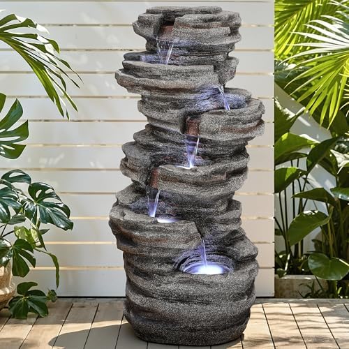 Extra-Large Rock Outdoor Water Fountain with Pump & Light Separate Control - Image 3