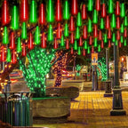 Solar Meteor Shower Lights 16 Tubes Christmas Lights Outdoor Red and Green - Image 3