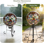 Lily's Home Colorful Mosaic Glass Gazing Ball, Designed with a Stunning Holographic Petal Mosaic Pattern to Bring Color to Any Home and Garden, Silver & Purple (10" Diameter) - Image 6