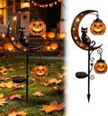 Halloween Moon Cat Solar Stake Light Pumpkin Lantern Outdoor Garden Ornamen by Unknown