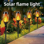 POCREATION Solar Way Lights 6pcs Outdoor Solar Torch Lights Realistic Flickering Flame Effect Auto On Off ABS for Garden Yard Walkway Patio Decoration - Image 2