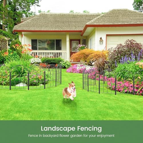 Decorative Garden Fence, 21 ft Metal Border, No Dig Flower Bed Edging 20 PC - Image 4