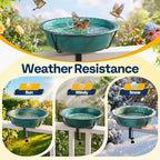 VIVOHOME Deck-Mounted Bird Bath with Adjustable Metal Clamp, Green - Image 3