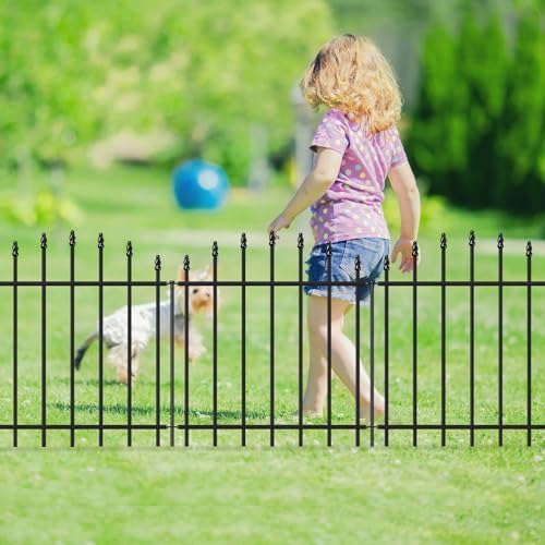 26” x 12’ No-Dig Metal Garden Fence with Stakes, Panels Fencing for Dogs - Image 5