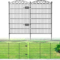 12 Panel No Dig Decorative Garden Fence with Gate 42" H x 25.67'L for Dogs by Bilibompa
