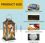Solar Lantern Stained Glass Flowers Bird Window Decor Gifts Outdoor Waterproof Garden Hanging Lantern Solar Powered Lighting Outside Table Lamp for Patio Deck Camping 1 Pack - Image 6