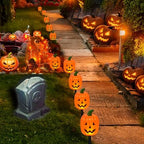 BRIGHTDECK Halloween Pumpkin Stake Lights, Set of 10 Decorative Solar Pumpkin Lights, Waterproof Halloween Decorations for Outdoor Garden and Yard - Image 5