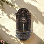 31" H Lion Head Wall Fountain, Outdoor Resin Fountain, Bronze - Image 2