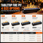 GRISUN 28 Inch Propane Tabletop Fire Pit, 45,000 BTU with Glass Wind Guard - Image 2