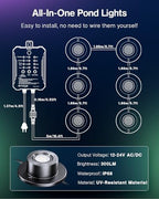 HIBOITEC RGBWW Underwater LED Pond Light with 12V Timer Transformer, 12Head - Image 2