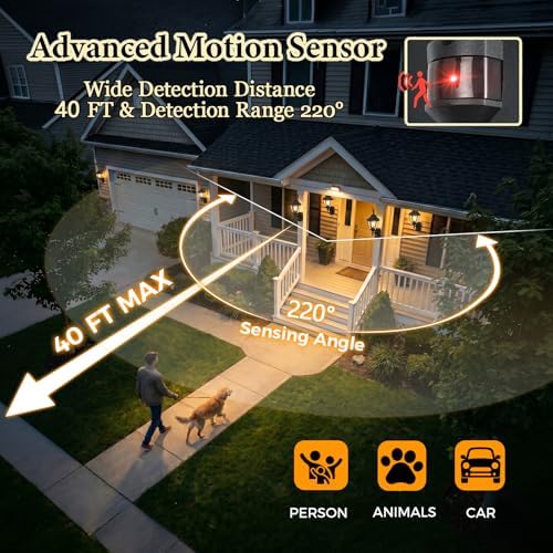 Porch Lights Outdoor Motion Sensor Wall Sconce Anti-Rust Aluminum, Exterior Outdoor Wall Lights Dusk to Dawn Porch Light Fixture Wall Mount for House Outside Patio - Image 3