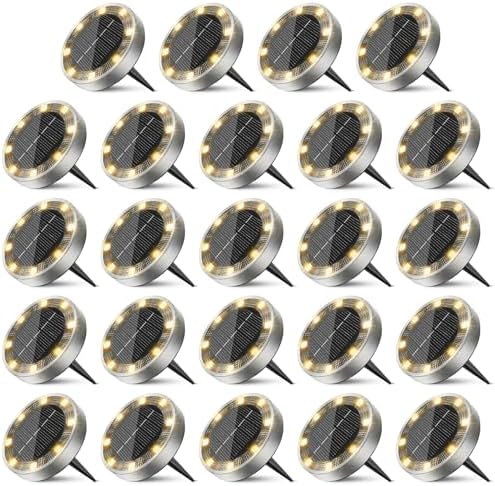 24 Pack Solar Lights Outdoor Waterproof, 8 LED Solar Ground Lights by Unknown