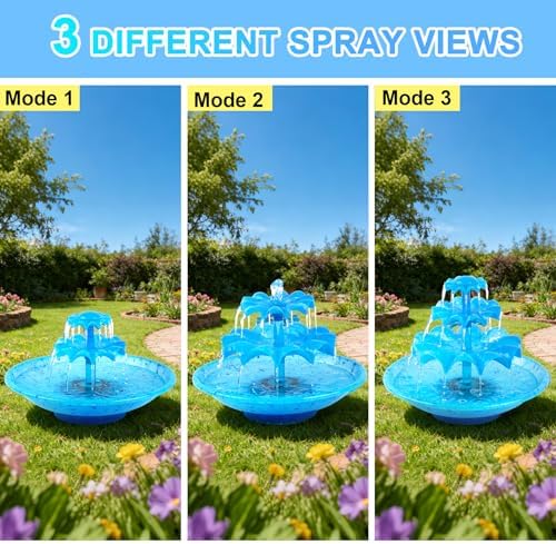 Yeomi 3-Tier Solar Fountain Pump with LED Lights, 24H Outdoor Water Feature, Detachable Design, Multi-Function Bird Bath Water Fountain for Garden Patio Yard Backyard Pond, 3.5W - Image 5