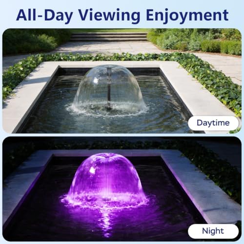 Pond Fountain Pump Kit, 880GPH Submersible Water Pump with Remote Control LED Lights, 3 Spray Patterns, Adjustable Flow, Quiet Operation, for Pond, Garden, Backyard Water Feature - Image 3