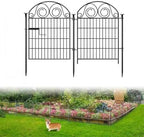 Getlay Tall Garden Fence with Gate, 32 Inch(H) 2 Panels Total Length 4.4 Ft Dog Fencing Outdoor, Decorative Fences for Garden, Dog Digging Fence│Patented by Getlaygardenfence