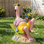 Pink Flamingo Statue Resin Outdoor Garden Decor, Tiki Bar Yard Art - Image 2