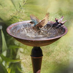 Cast Iron Pedestal Bird Bath,Metal Bird Bath for Outdoor,Vintage Birdbath - Image 2